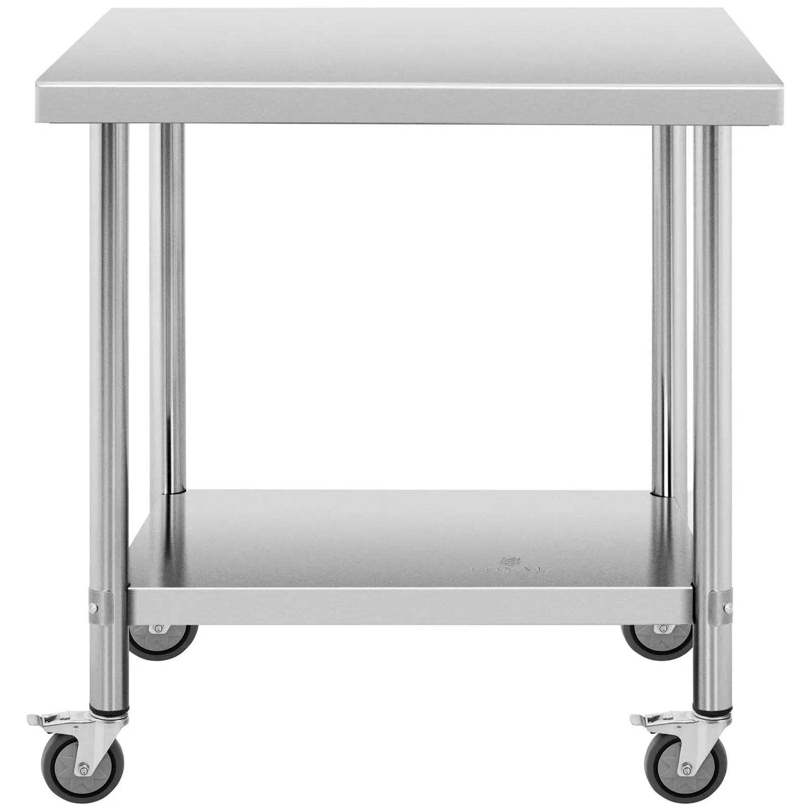 Table de travail en inox - PREMIUM - 60 x 90 cm - 145 kg - Royal Catering (Charge max. étagère inférieure: 60 kg)