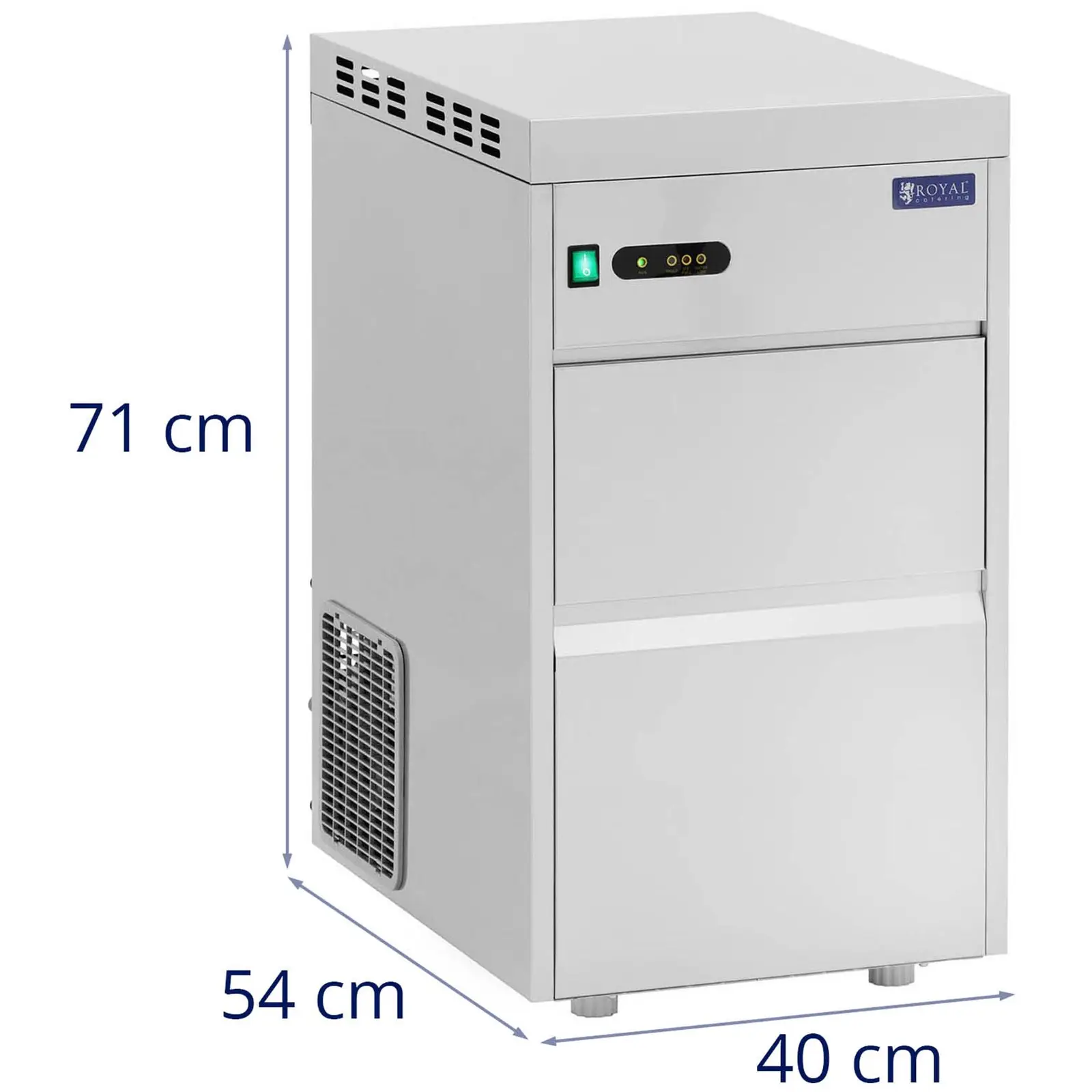 Výrobník vločkového ledu - 50 kg / 24 h - Royal Catering (Materiál: Ušlechtilá ocel (304))