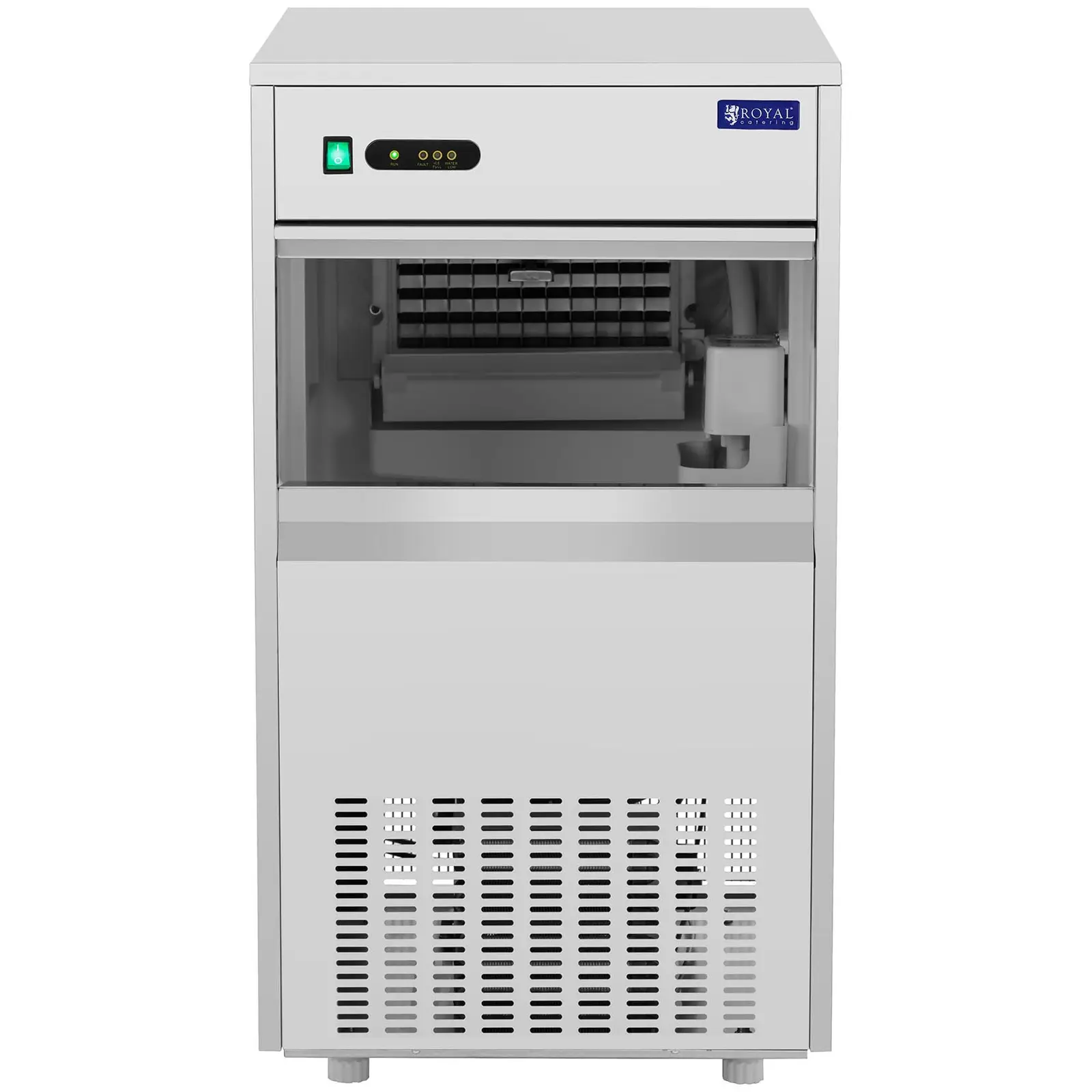 Výrobník ledu - 50 kg/24 h - kapacita 25 kg - 350 W - ušlechtilá ocel - Royal Catering (Kapacita nádoby na led: 25 kg)