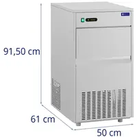 Ice Maker Machine - 50 kg/24 h - 25 kg capacity - 350 W - Stainless steel - Royal Catering