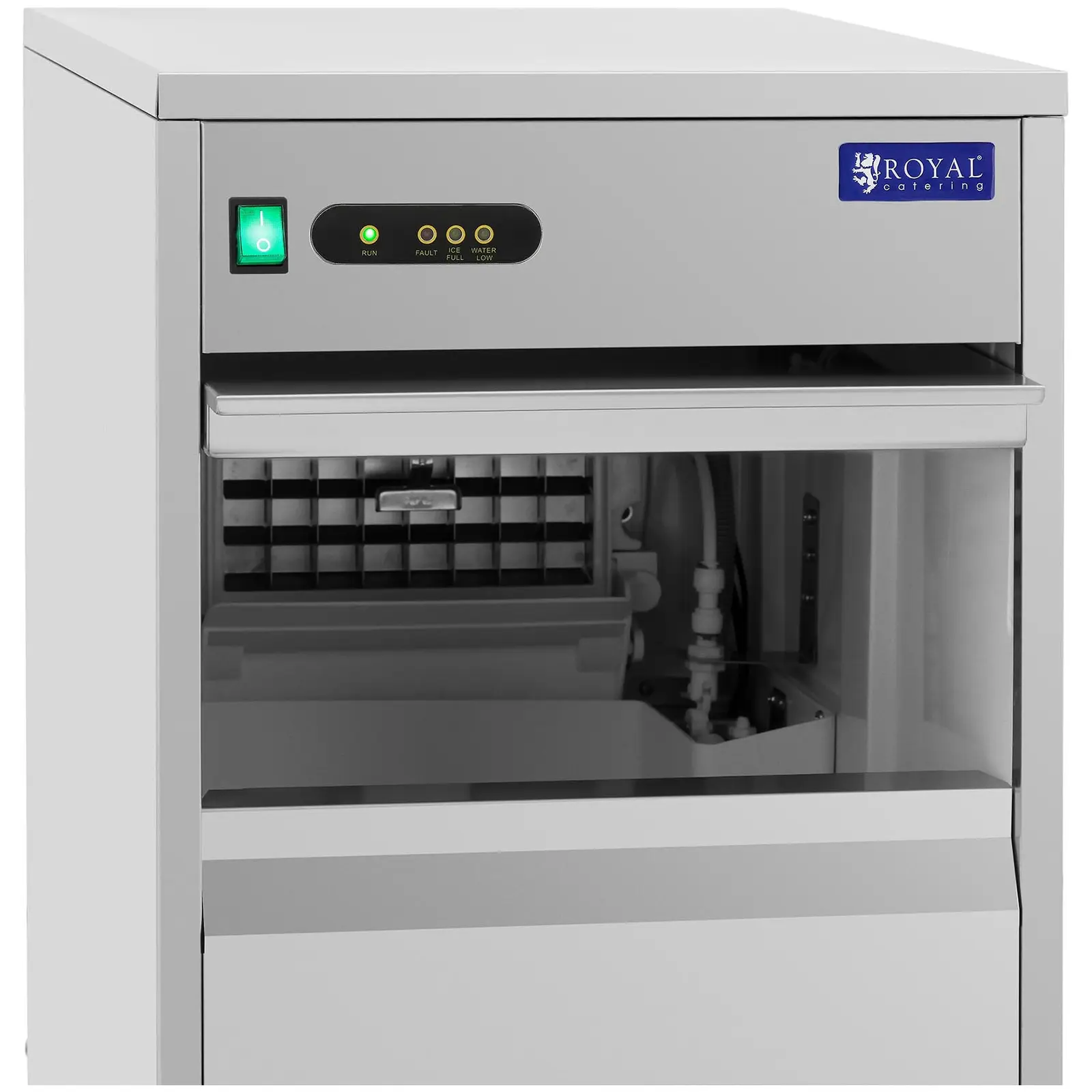 Výrobník ledu - 30 kg/24 h - kapacita 7 kg - 240 W - ušlechtilá ocel - Royal Catering (Provoz na baterie: Ne)