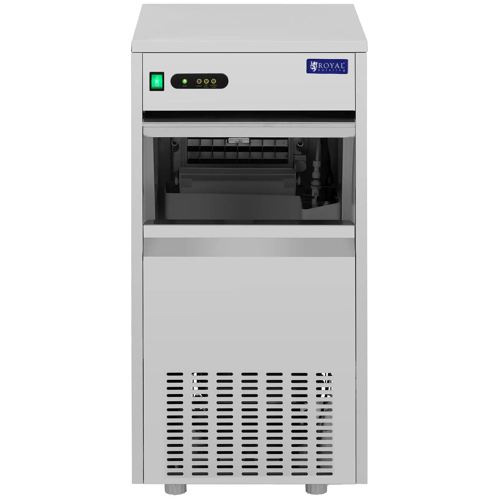 Výrobník ledu - 30 kg/24 h - kapacita 7 kg - 240 W - ušlechtilá ocel - Royal Catering (Kapacita nádoby na led: 7 kg)