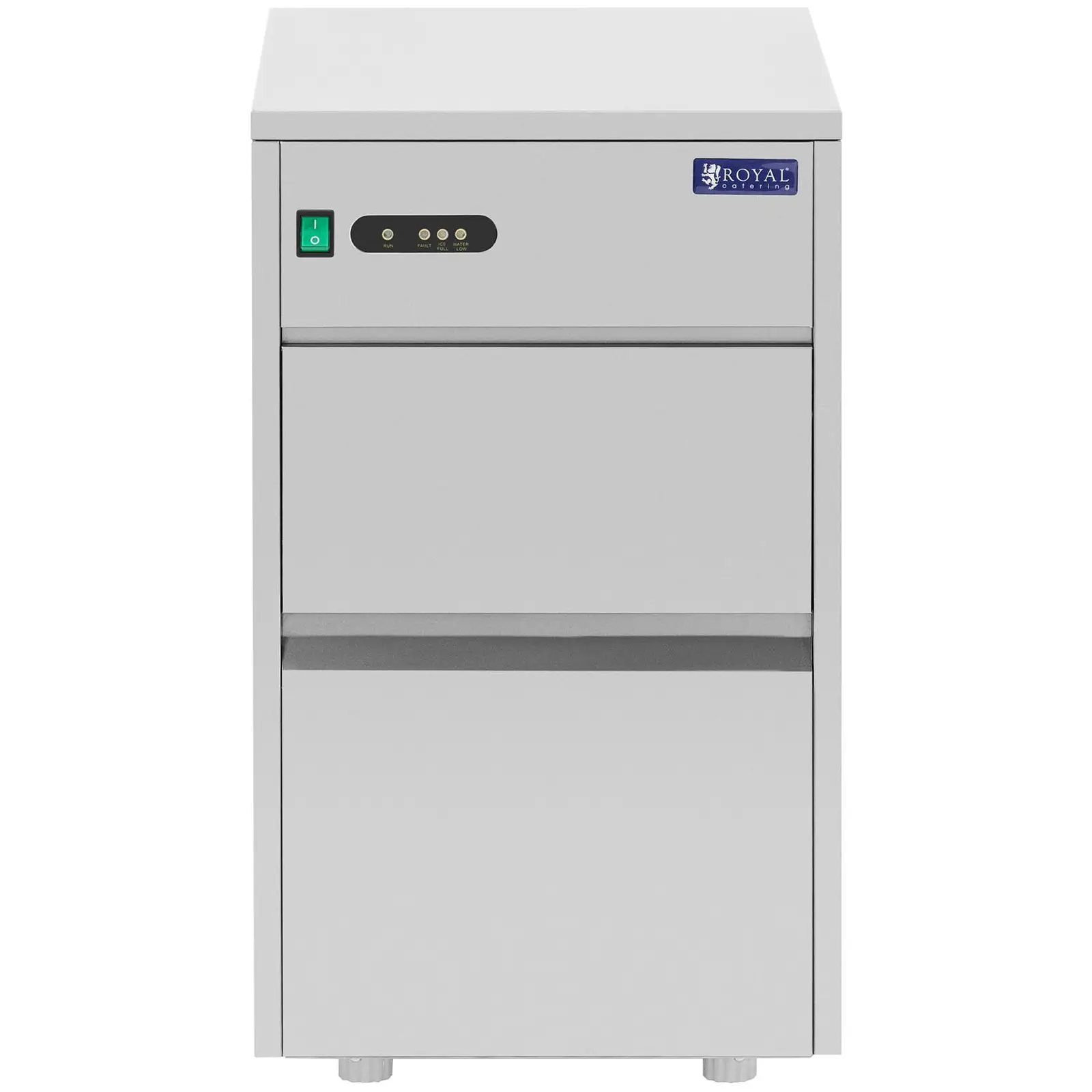Výrobník ledu - 25 kg/24 h - kapacita 7 kg - 220 W - ušlechtilá ocel - Royal Catering (Kapacita nádoby na led: 7 kg)