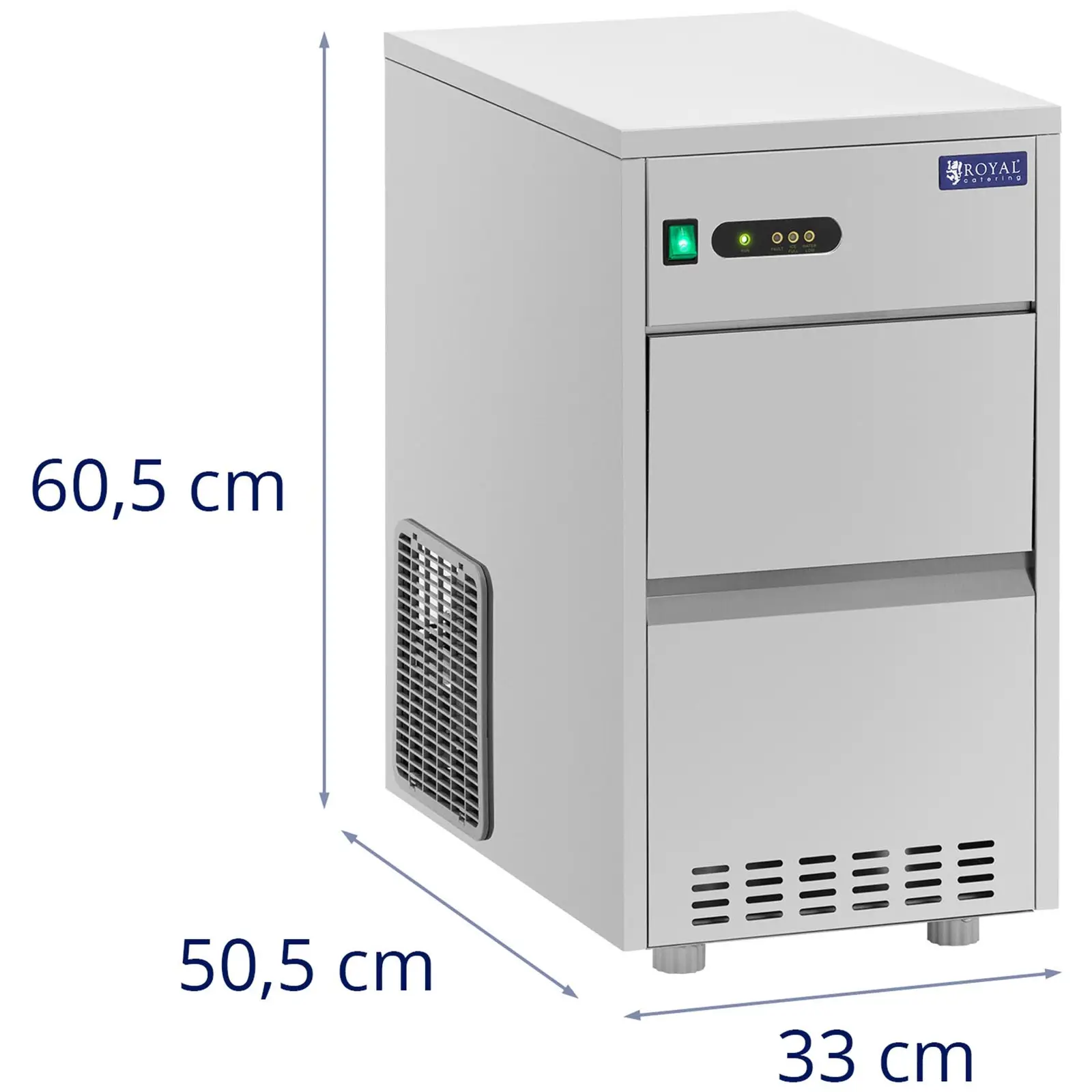 Ice Maker Machine - 20 kg/24 h - 5 kg capacity - 165 W - Stainless steel - Royal Catering