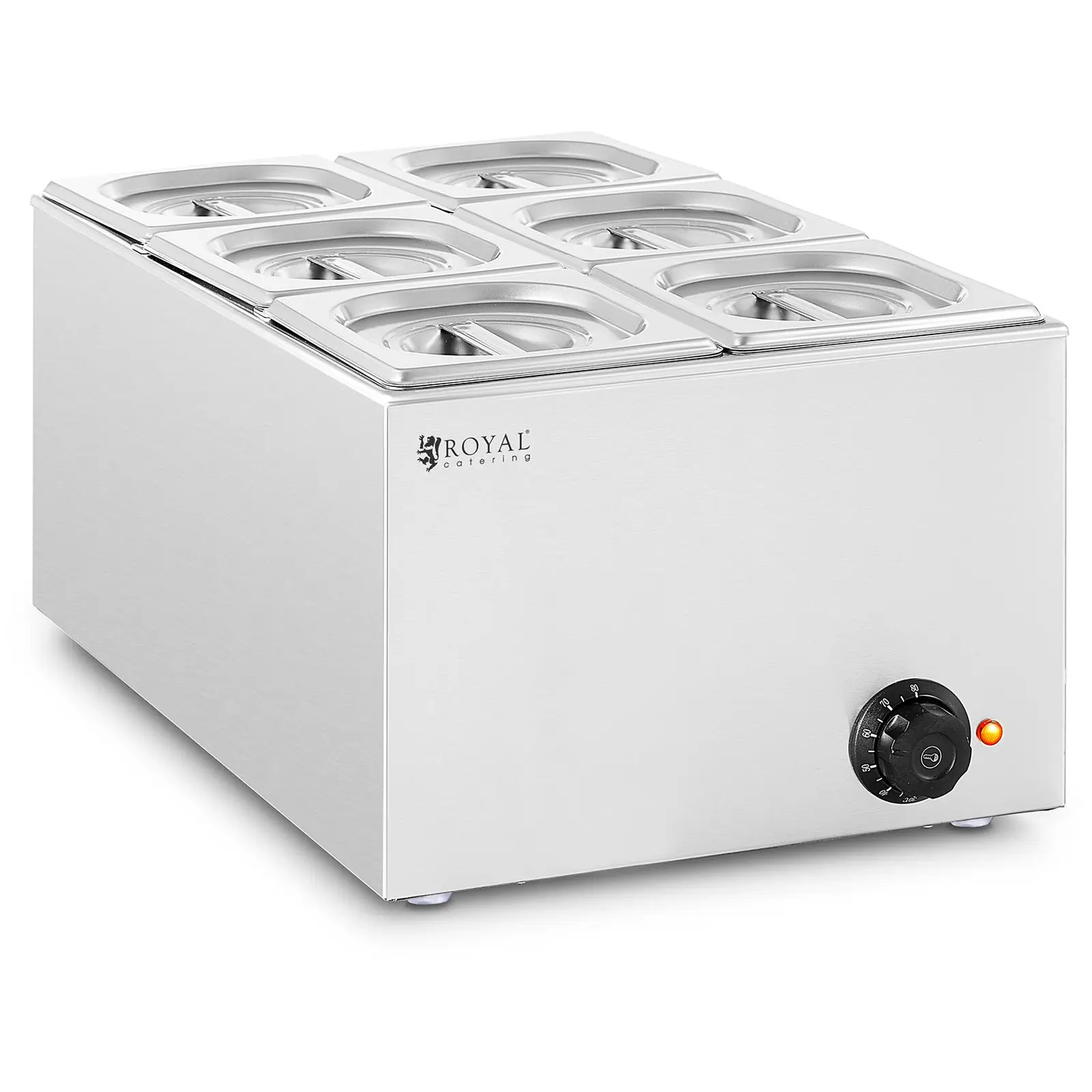 Vandens vonia („Bain-marie“) - 640 W - 6 x GN 1/6 - „Royal Catering“