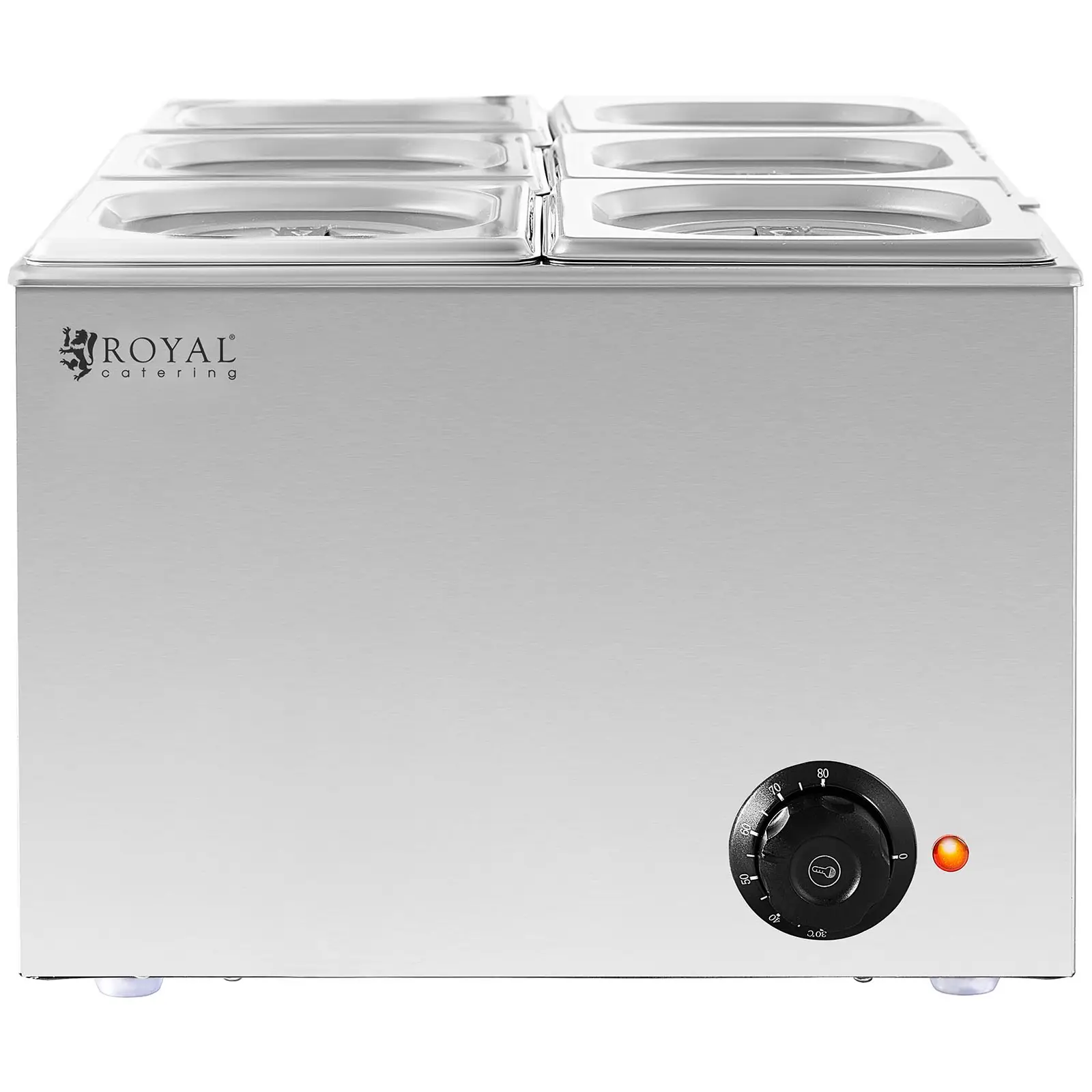 Bain Marie - 640 W - 6 x GN 1/6 - Royal Catering (Halogenová lampa: Ne)