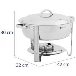Chauffe-plat professionnel - rond - 3,5 L - Royal Catering