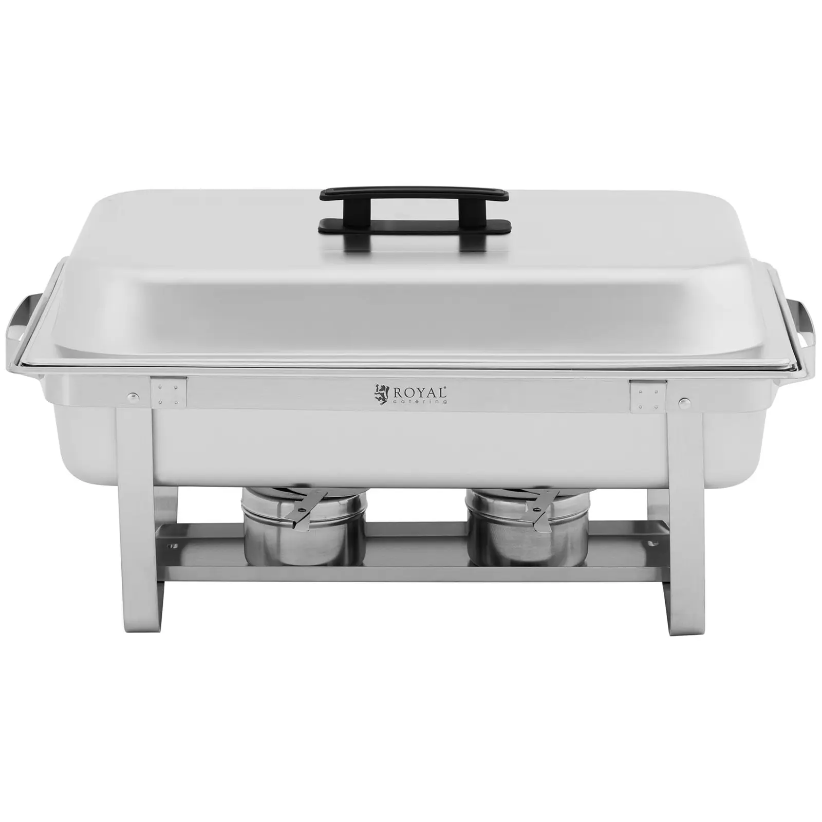 Chafing Dish - GN 1/2 - 2 x GN 1/4 - 9 l - 2 nádoby na palivo - 295 x 235 x 60 / 240 x 135 x 65 mm - Royal Catering (Úchyt, který se nezahřívá (Cool Touch): Ano)