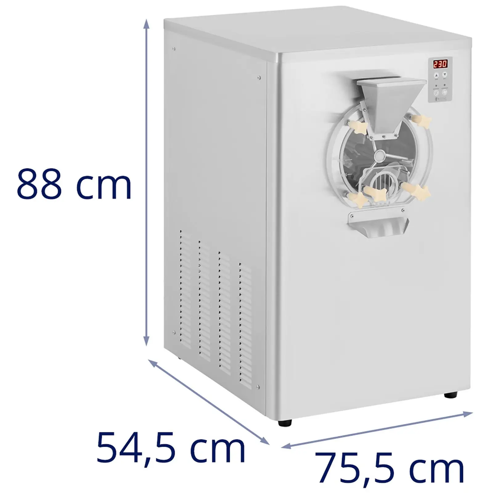 Výrobník zmrzliny - 1 500 W - 15 l/h - 1 příchuť - Royal Catering (Materiál: Ušlechtilá ocel)