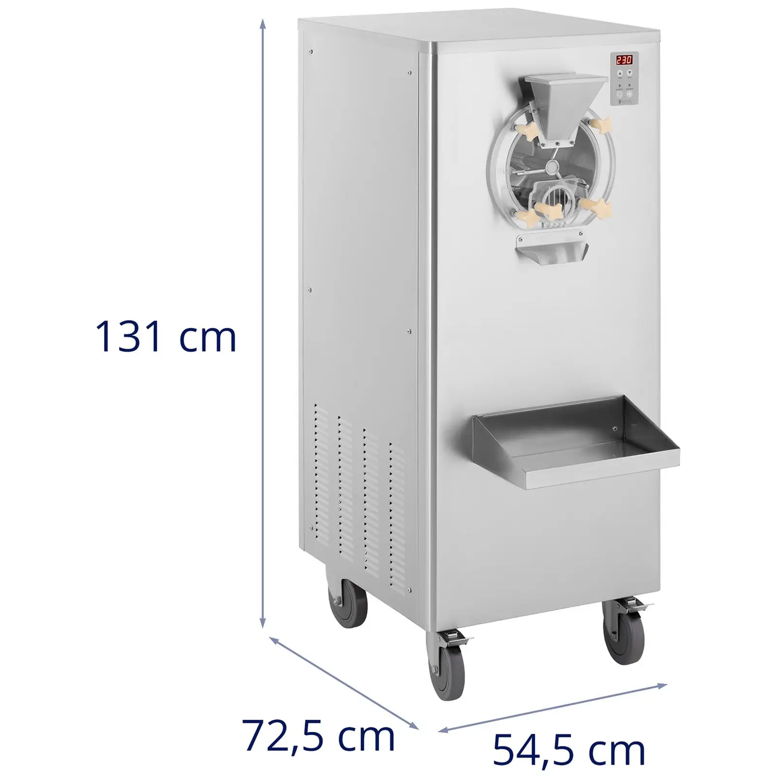 Machine à glace - 1500 W - 15 - 22,5 l/h - 1 parfum - sur roulettes - Royal Catering 