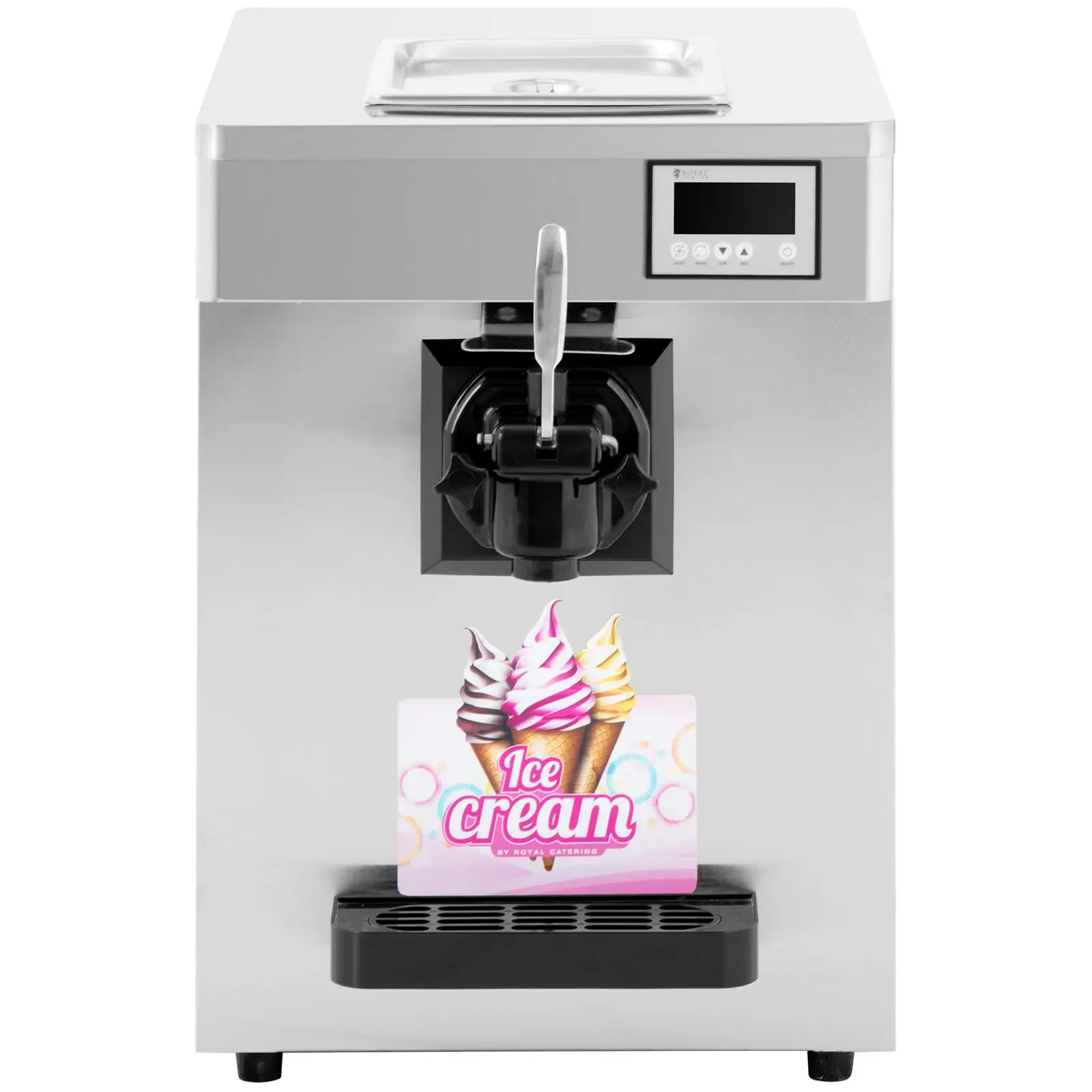 Stroj na točenou zmrzlinu - 7 l/h - 1150 W - LED - 1 druh - Royal Catering (Počet nádob: 2 Pc)