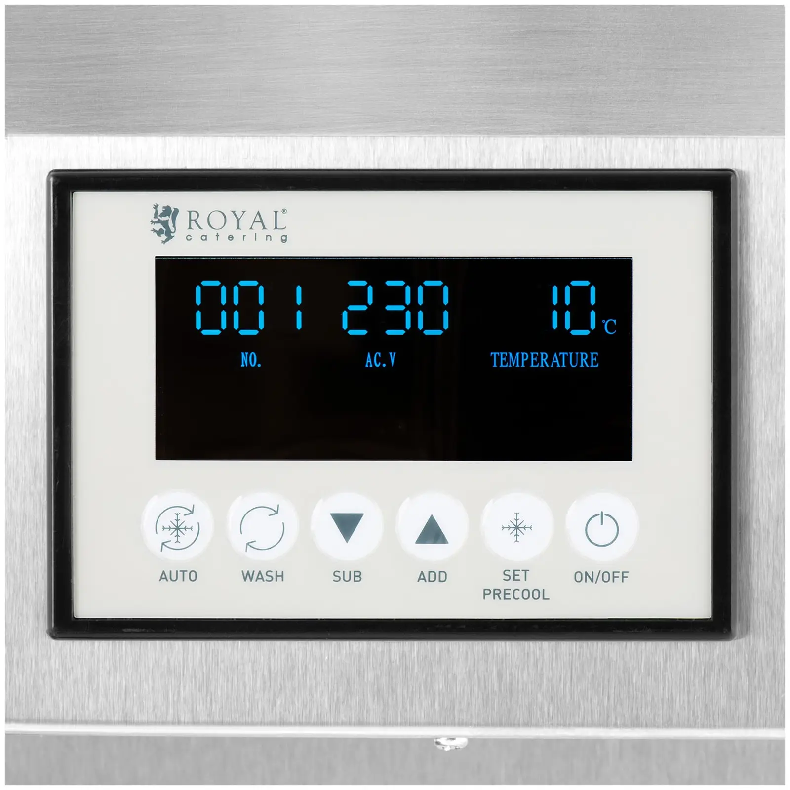 Stroj na točenou zmrzlinu - 1 150 W - 18 l/h - nádoba: 10 l - jednopákový - Royal Catering (Gumové nožičky: Ano)