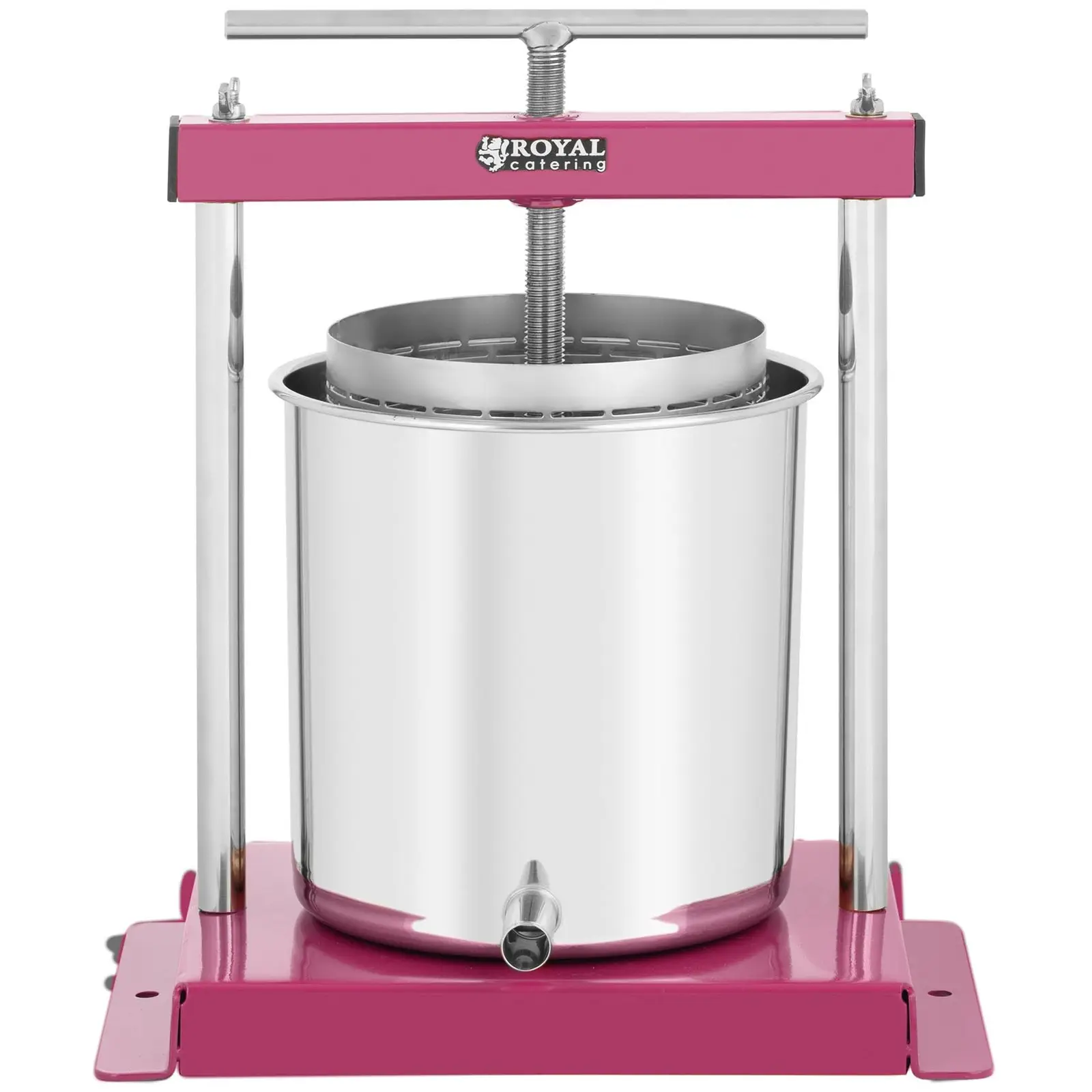 Lis na ovoce - ušlechtilá ocel / železo - 5 l - obsahující 5 textilních vložek - Royal Catering (Průměr nádoby [mm]: 145 (nádoba na ovoce) / 200 (plášť))