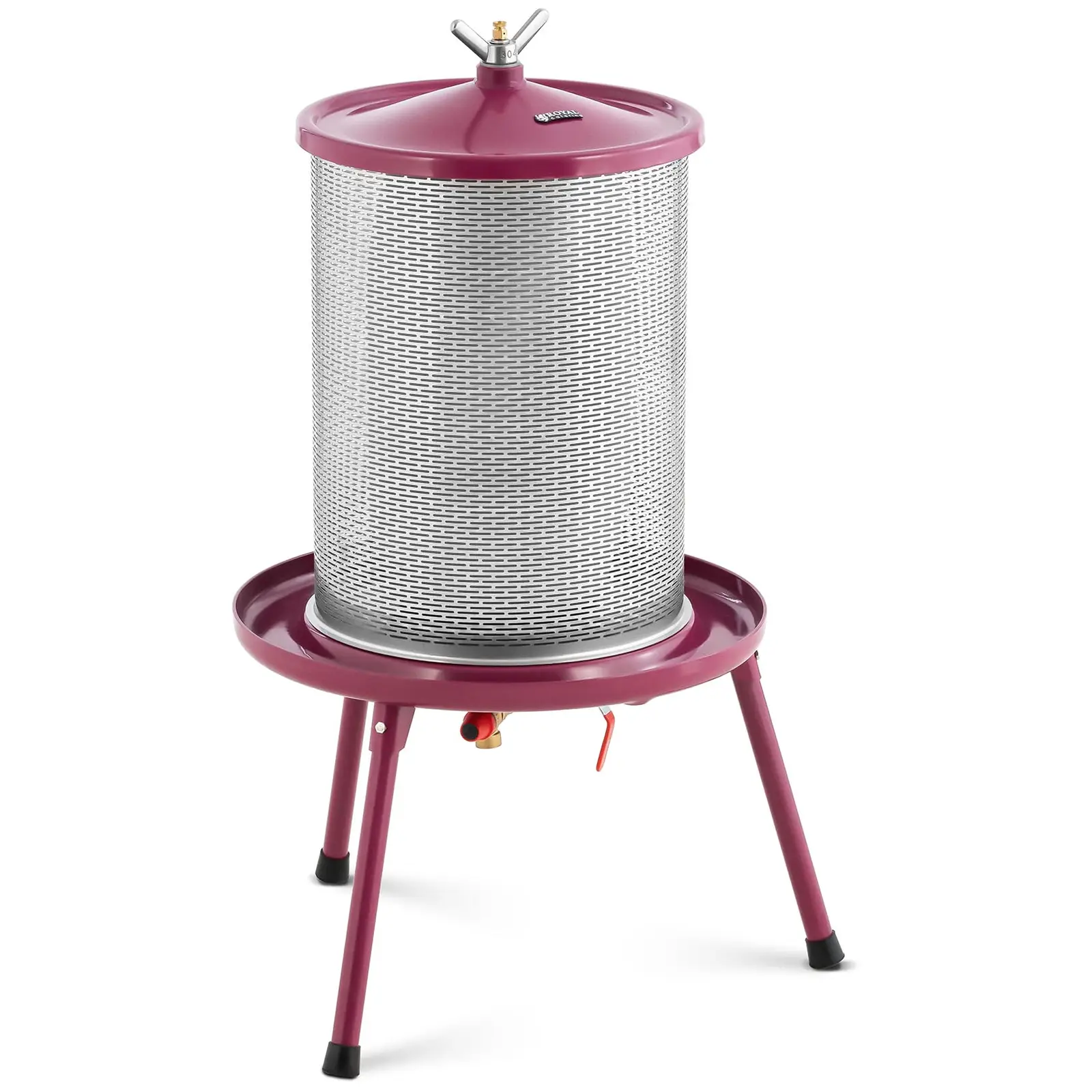 Presă de vin - oțel inoxidabil/fier - 40 l - 3 bar - incl. 5 cârpe de muselină  - Royal Catering
