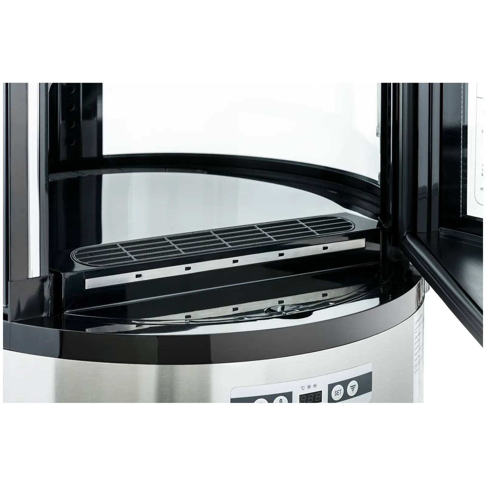 Factory second Refrigerated Display Case - 102 L - 4 levels - black / silver - Royal Catering (Material: Stainless steel)