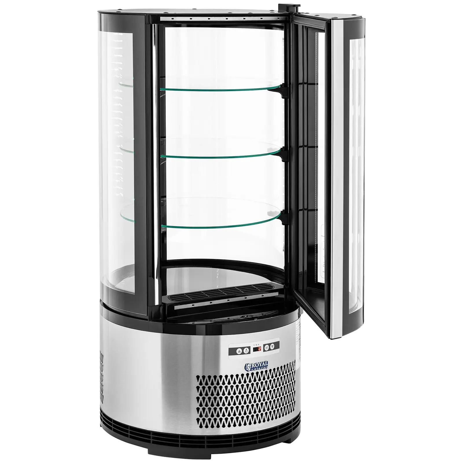 Factory second Refrigerated Display Case - 102 L - 4 levels - black / silver - Royal Catering (Power [W]: 150)