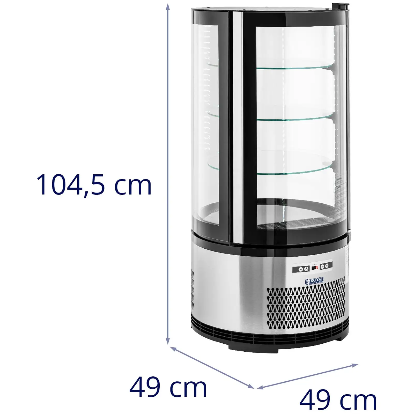 Factory second Refrigerated Display Case - 102 L - 4 levels - black / silver - Royal Catering (Voltage [V]: 230)