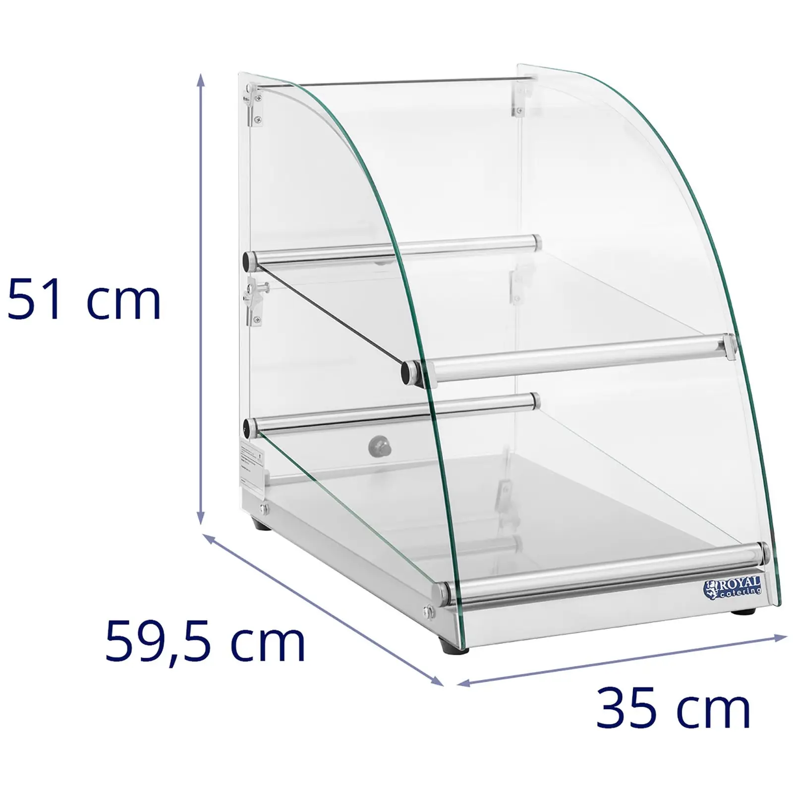 Vitrine neutre - 70 l - 2 niveaux