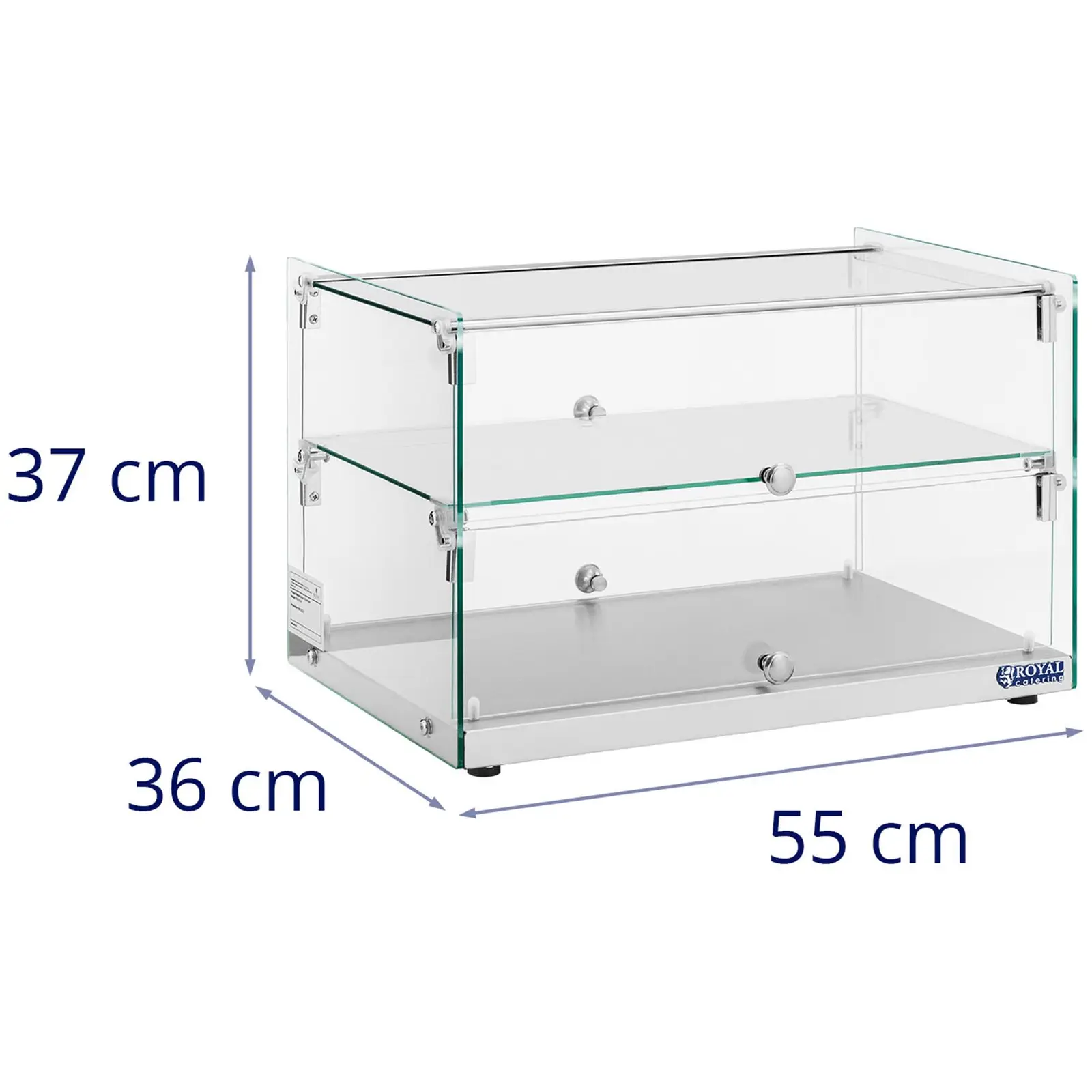 Vitrine neutre - 50 l - 2 niveaux