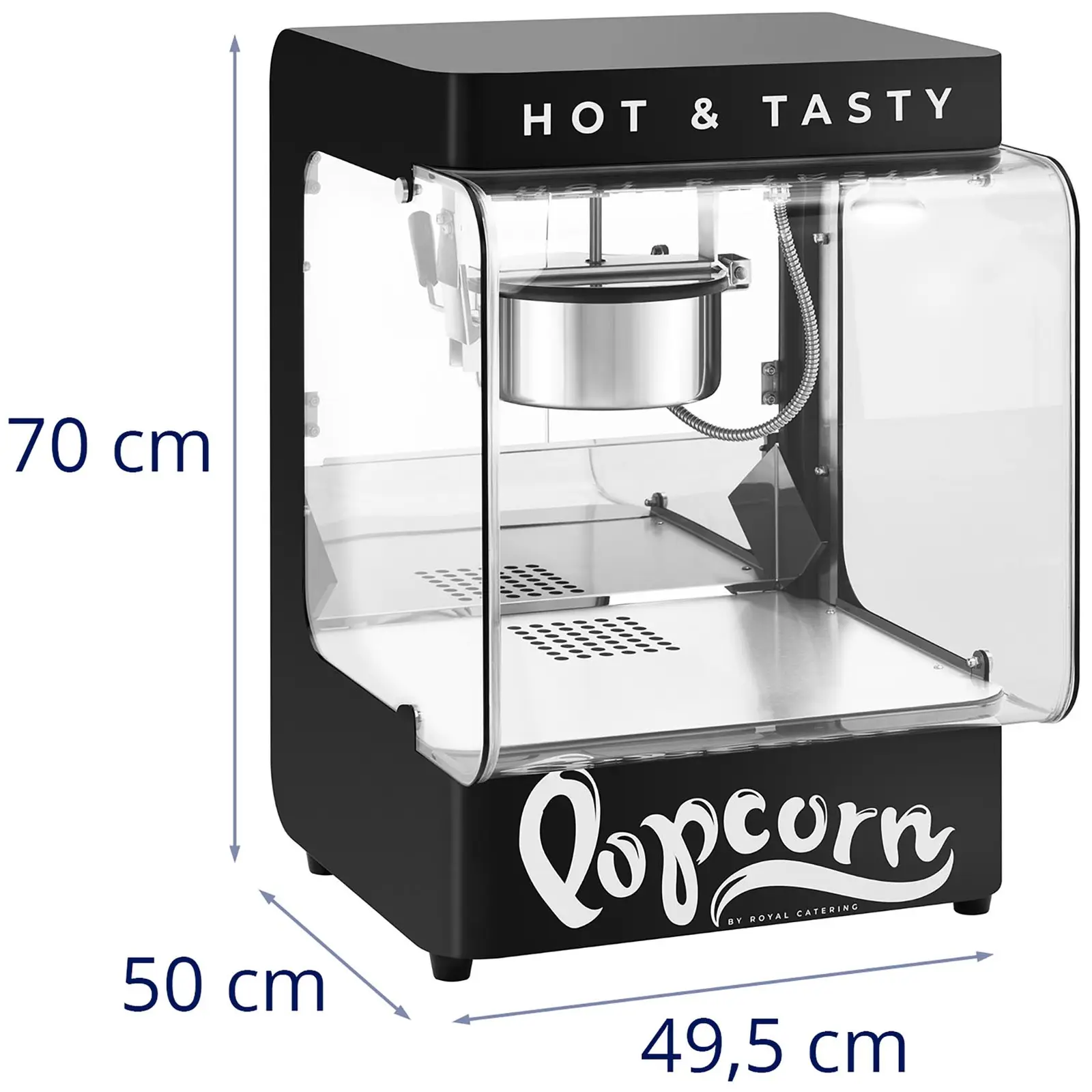 Stroj na popcorn - moderní design - 4–5 kg/h - 1,2 l - černý - Royal Catering