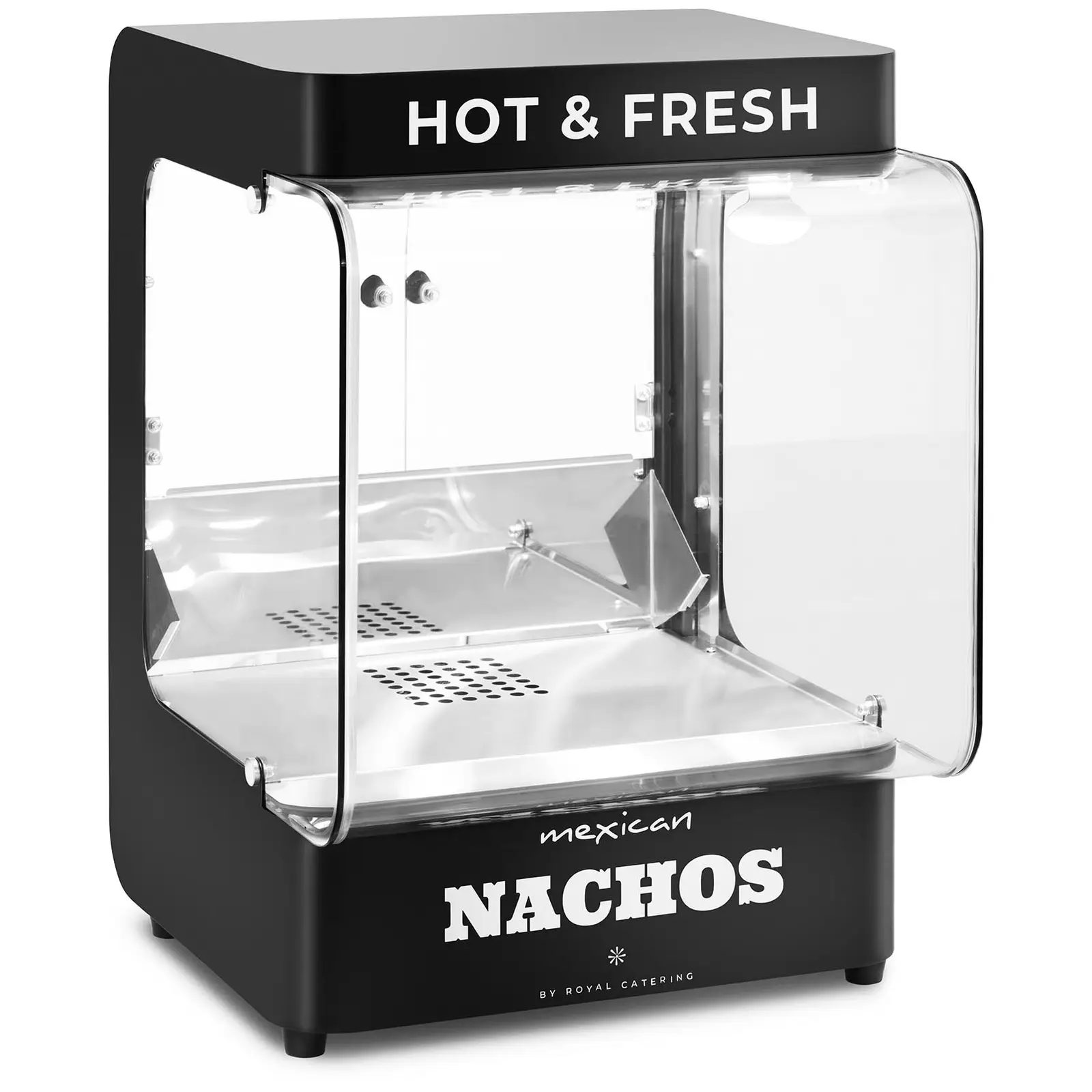 Profesjonell Nachos Warmer - moderne design - Design 99 l - 50 - 60 °C - svart - Royal Catering