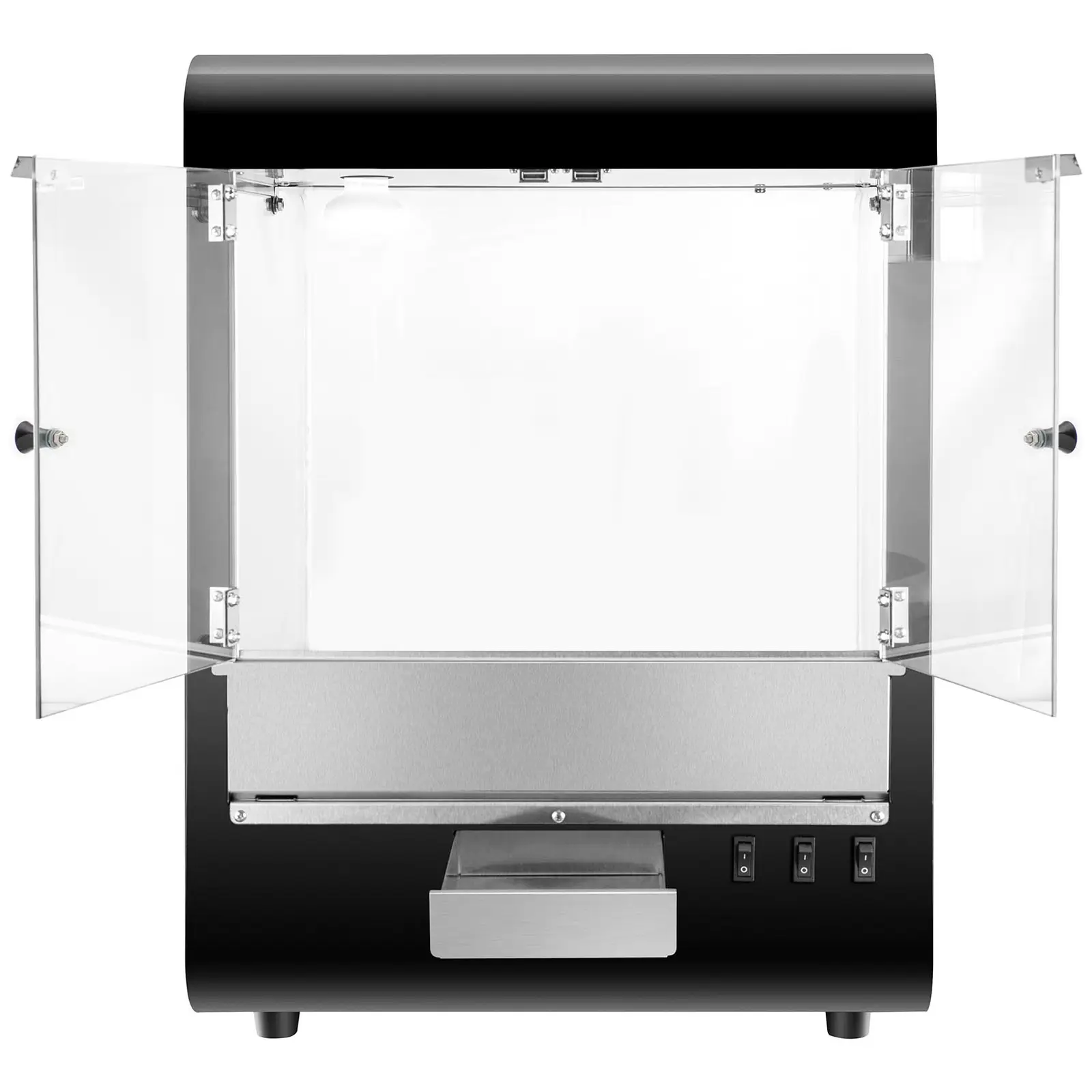 Ohřívač na nachos - moderní design - 99 l - 50–60 °C - černý - Royal Catering (Materiál: Ušlechtilá ocel)