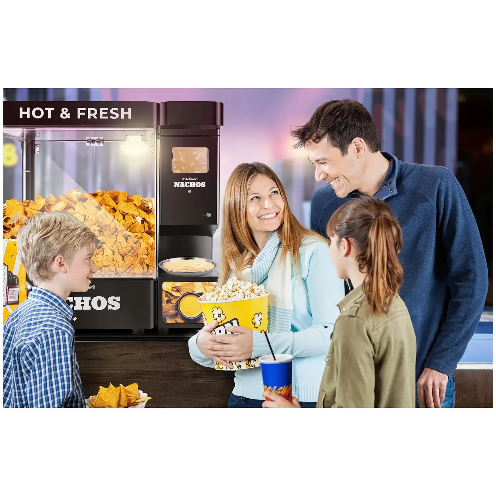 Ostesovs-dispenser - ostesovs til nachos - moderne design - 4,8 l - sort - Royal Catering