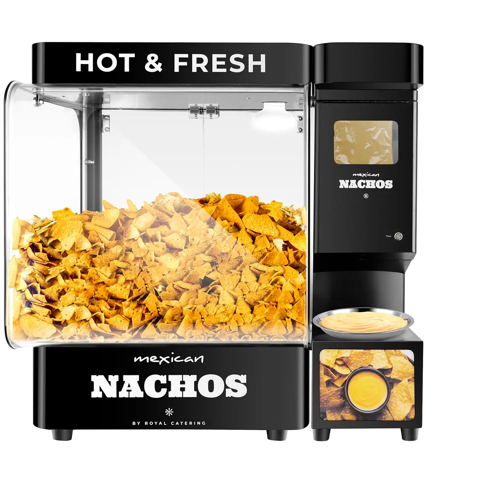 Ocasión Dispensador de salsas profesional - queso para nachos - diseño moderno - 4,8L - 55 - 80 °C - negro - Royal Catering