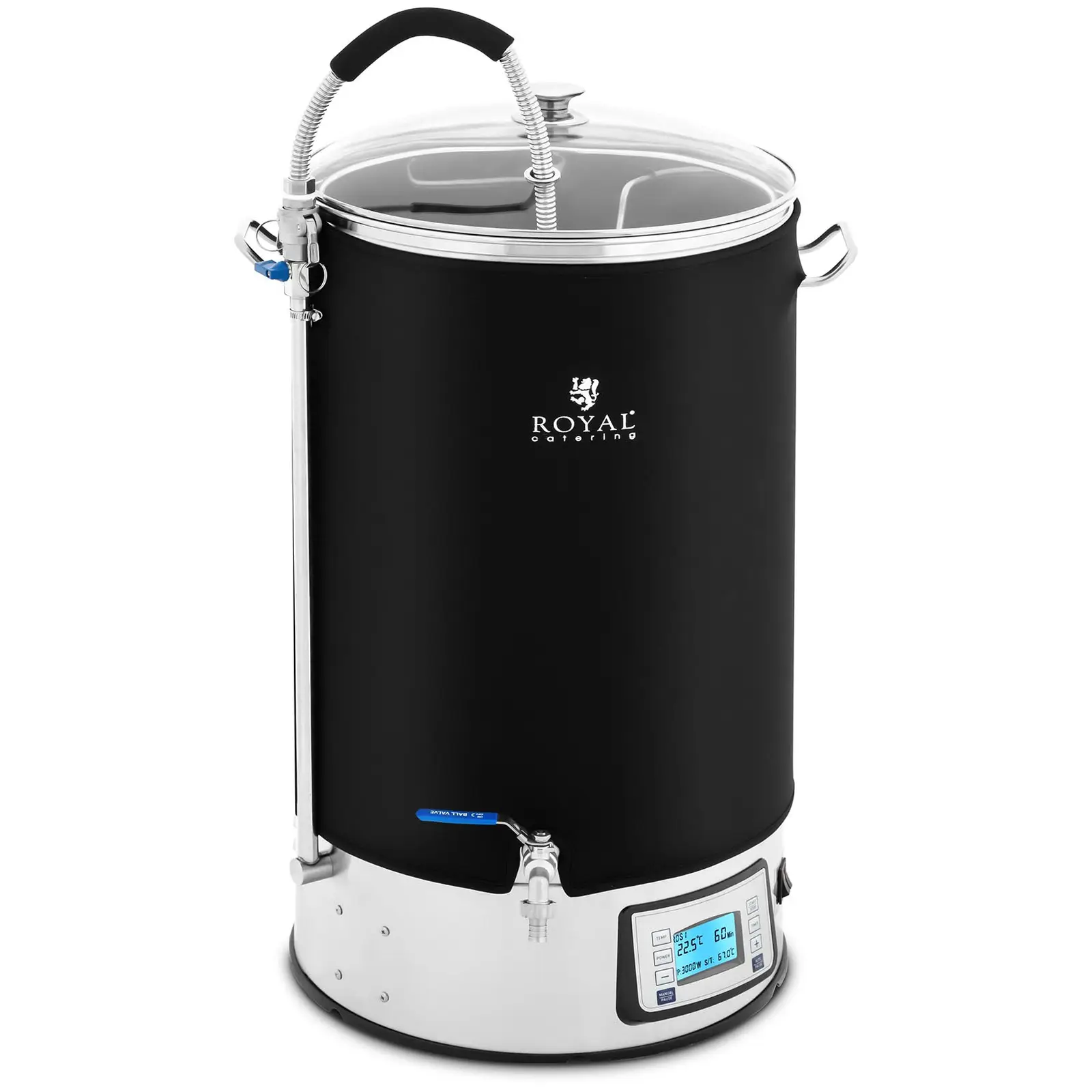 B-Ware Braukessel mit Isolierung - 60 L - 3000 W - 10 - 100 °C - Edelstahl - LCD-Anzeige - Timer