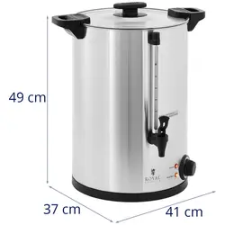 Distributeur d'eau chaude - 16.5 L - 2500 W - Acier inoxydable - Royal Catering