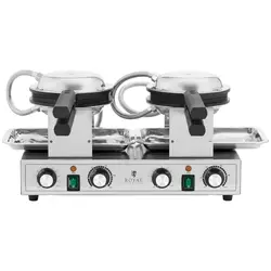 Gaufrier professionnel - 2 x 1400 W - 50 - 250 °C - Minuterie : 0 - 5 min - Royal Catering