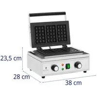 Pekač za vafle - 3 belgijska vafla - 1500 W - 50 - 300 °C - 0 - 5 min tajmer - Royal Catering
