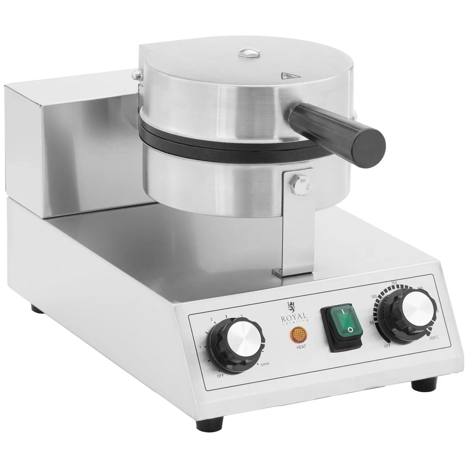 Vaflovač - tvar srdce - 1 000 W - 50–300 °C - časovač - 10 mm - Royal Catering