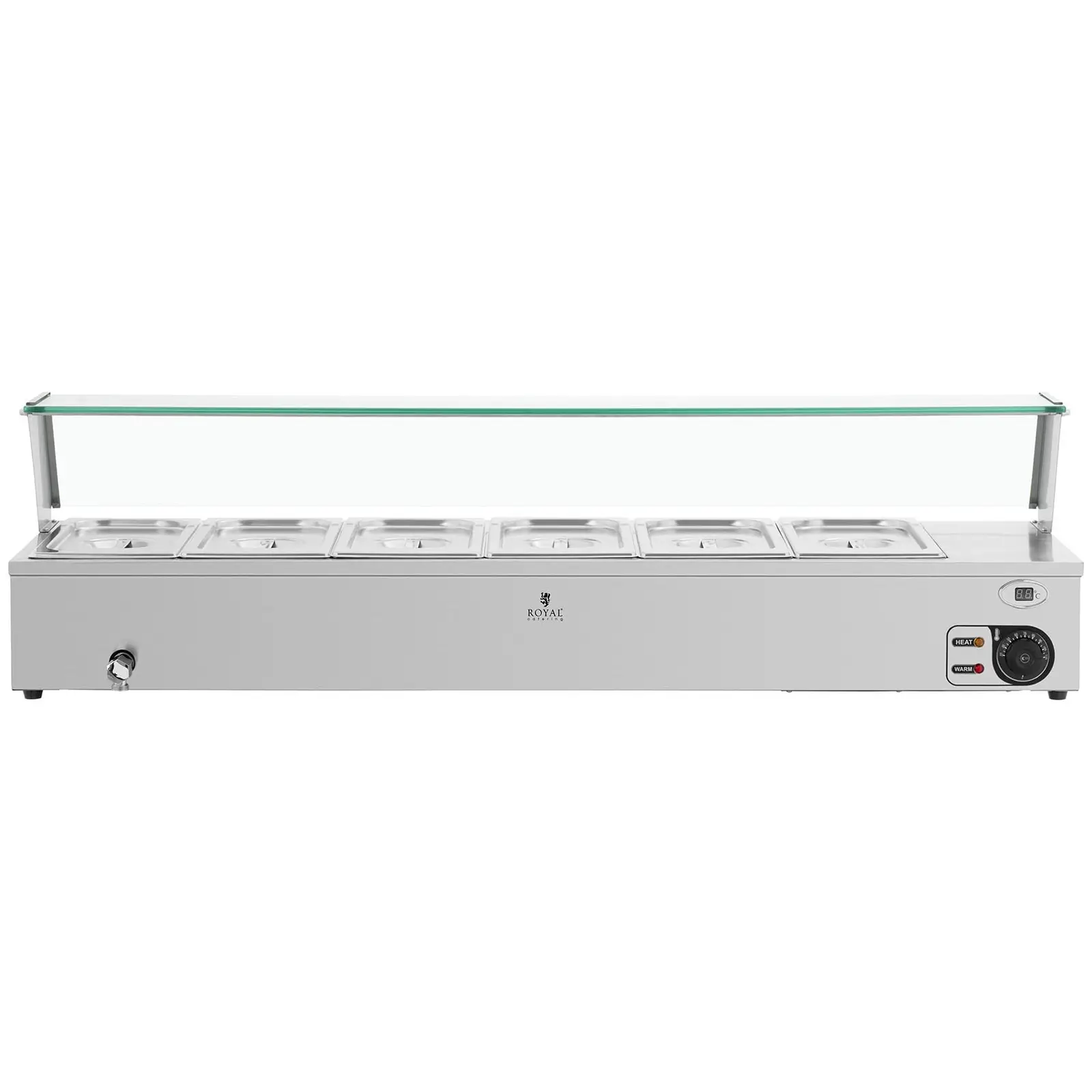 Bain Marie - 6 GN 1/3 Behälter - Royal Catering