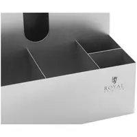 Présentoir pour gobelets et couvercles - 9 compartiments - Acier inoxydable - Royal Catering