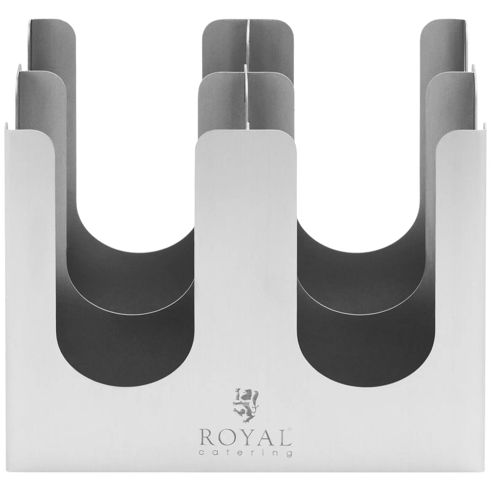 Ständer für Becher und Deckel - 4 Fächer - Edelstahl - Royal Catering