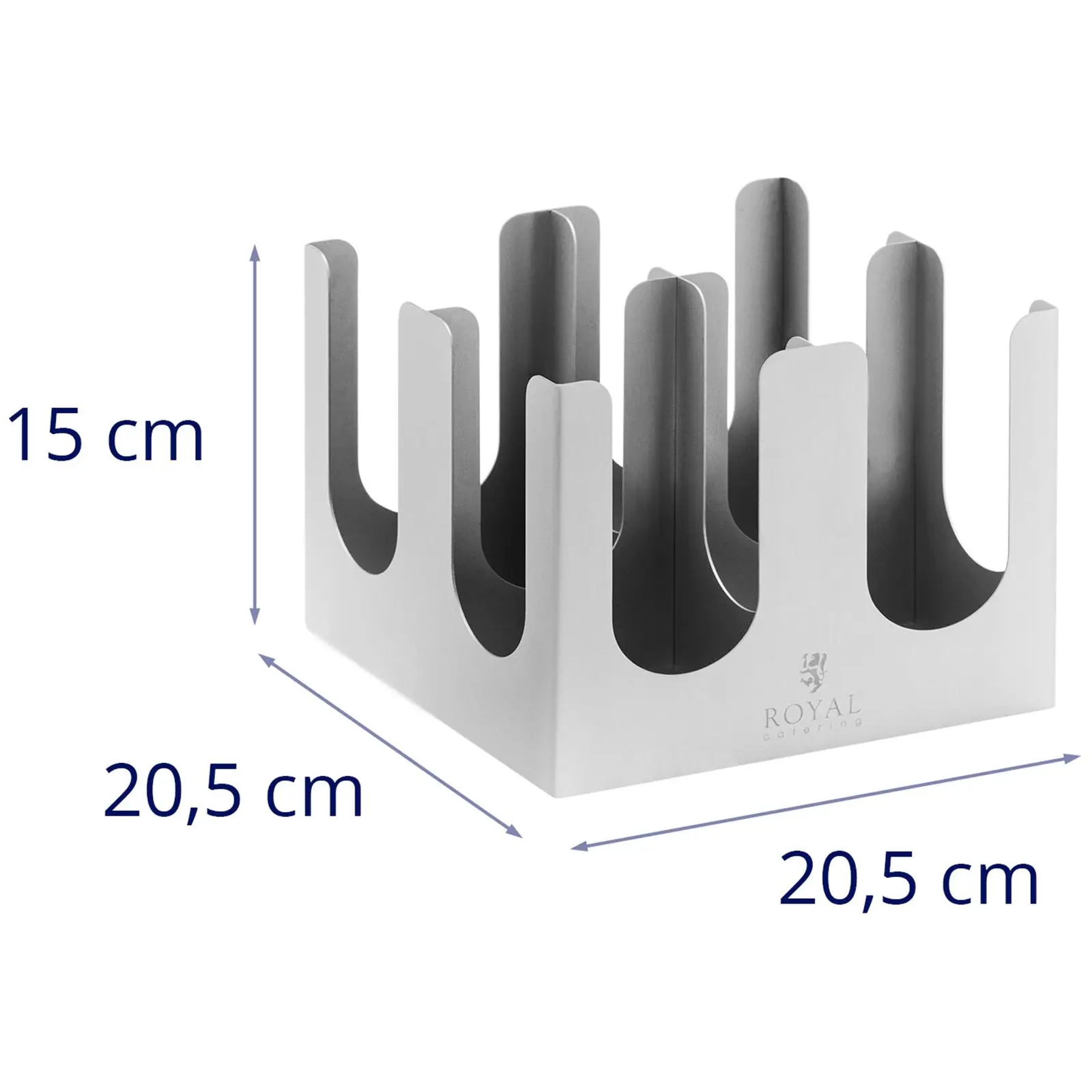 Stojan na hrnek a víčko - 4 Ventilátor - nerezová ocel - Royal Catering (Hmotnost: 1.14 kg)