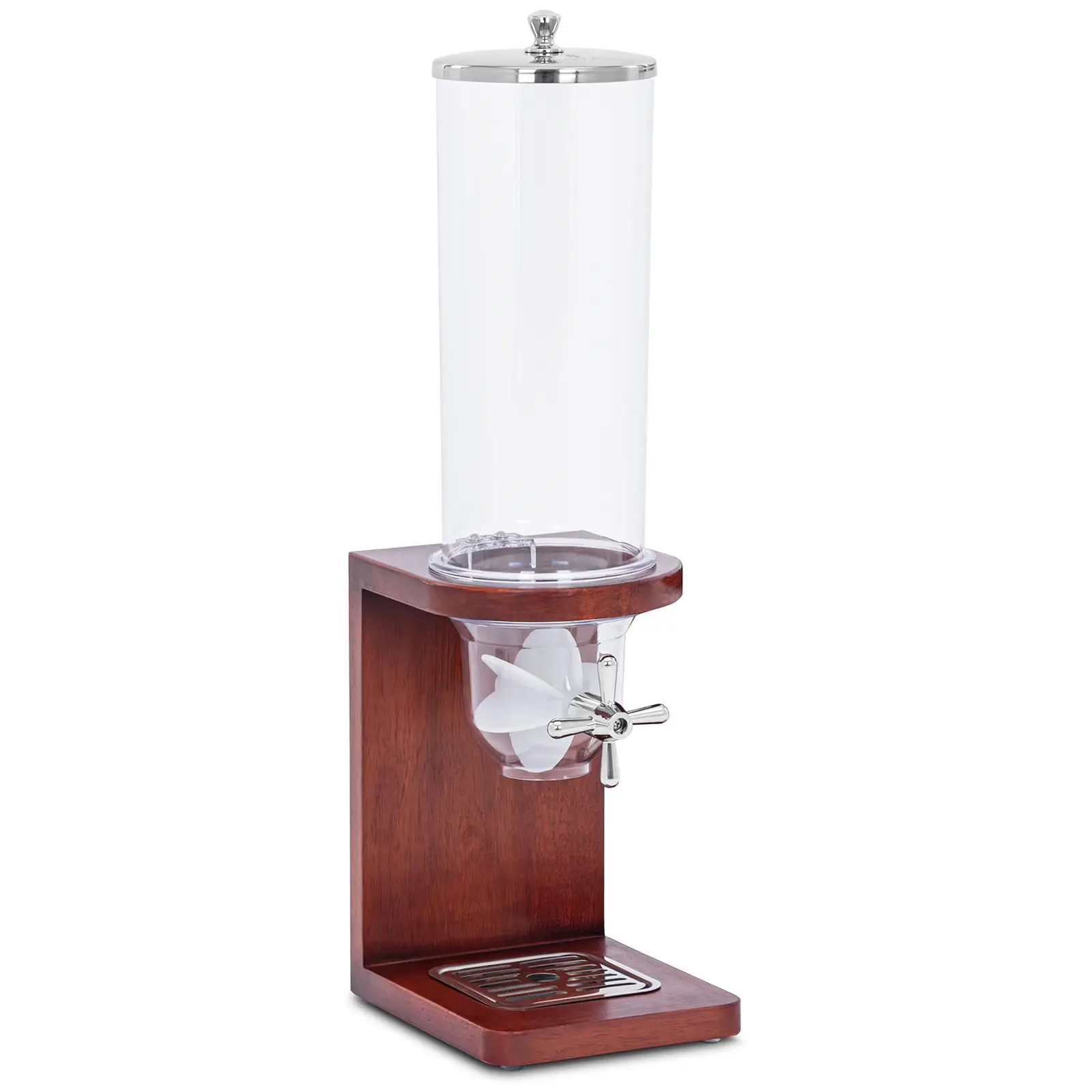 Dispensador de cereales - 3,5 L - acero inoxidable / plástico / madera de haya - Royal Catering