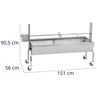 Σούβλα ψησίματος - 40 kg - μήκος σχάρας ψησίματος: 137 cm