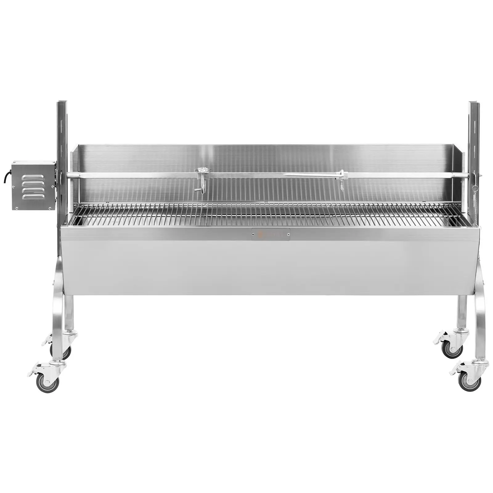 Spanferkelgrill - mit Motor - 40 kg - Länge Grillspieß: 137 cm - Edelstahl - Windschutz