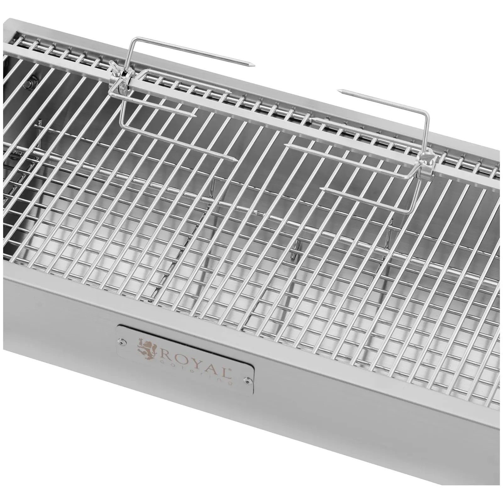 Barbecue tourne broche - Motorisé - 15 kg - Longueur de la broche : 82 cm - Inox (Matériau(x): Acier inoxydable)