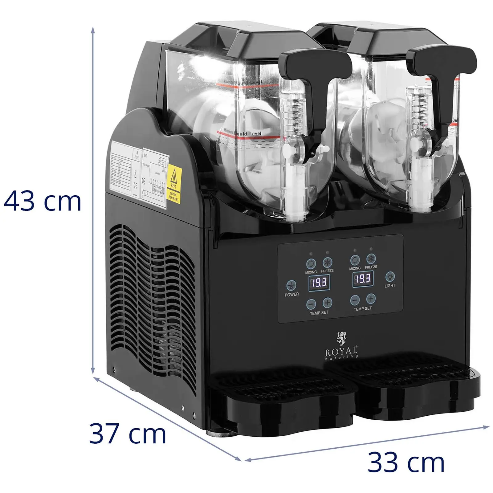 B-varer Slush Machine - 2 x 1,7 l - digitalt kontrollpanel - Royal Catering (Støynivå: 62 dB)