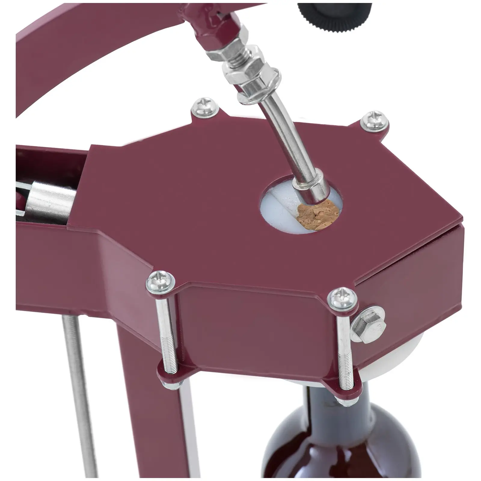 Boucheuse sur pied - 375 ml / 750 ml / 1.5 l - env. 300 bouteilles/h - Royal Catering (Réglage de la profondeur du bouchon: 3 cm)