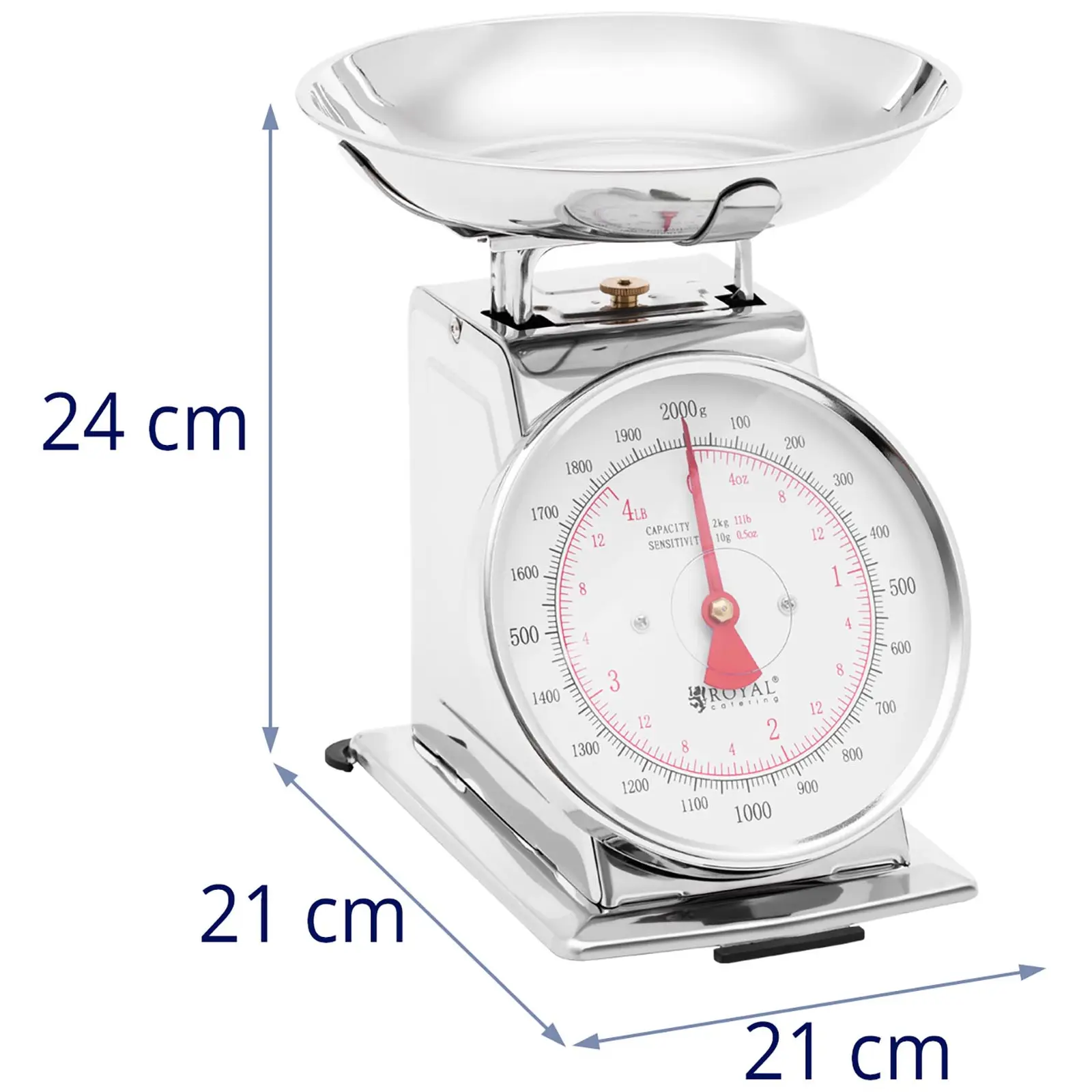 Balança de cozinha analógica - 2 kg - Royal Catering