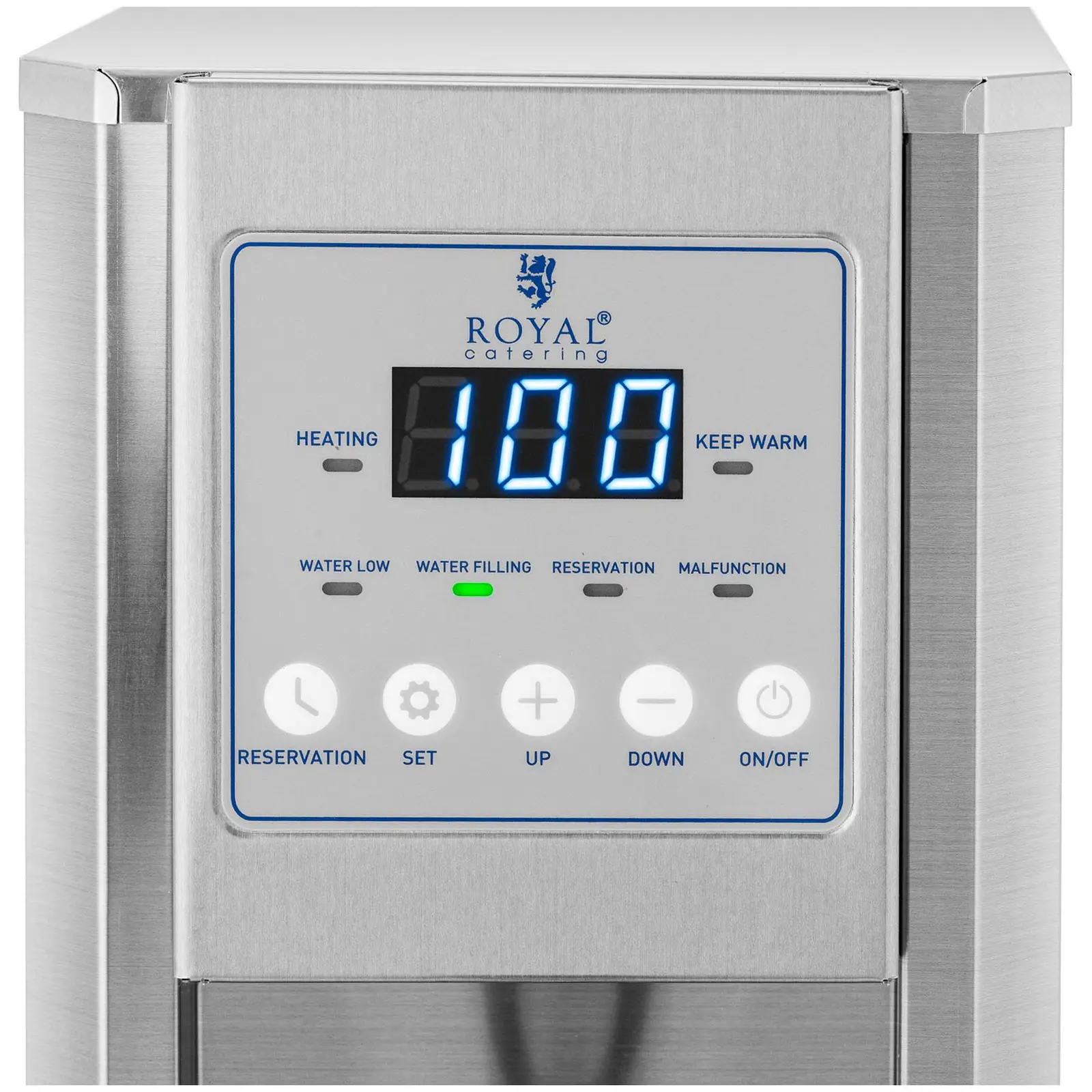 Varmtvandsdispenser - 8 l - 2100 W - vandtilslutning - Royal Catering (Maks. fyldmængde: 8 l)