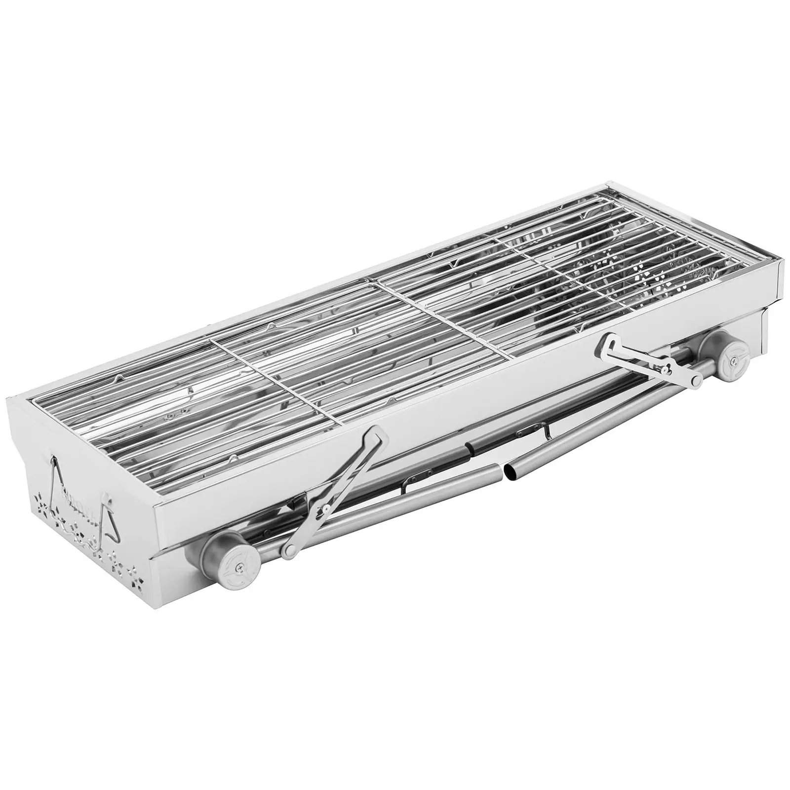 Charcoal Grill - with grate - 75 x 26 cm - stainless steel / galvanised steel - Royal Catering