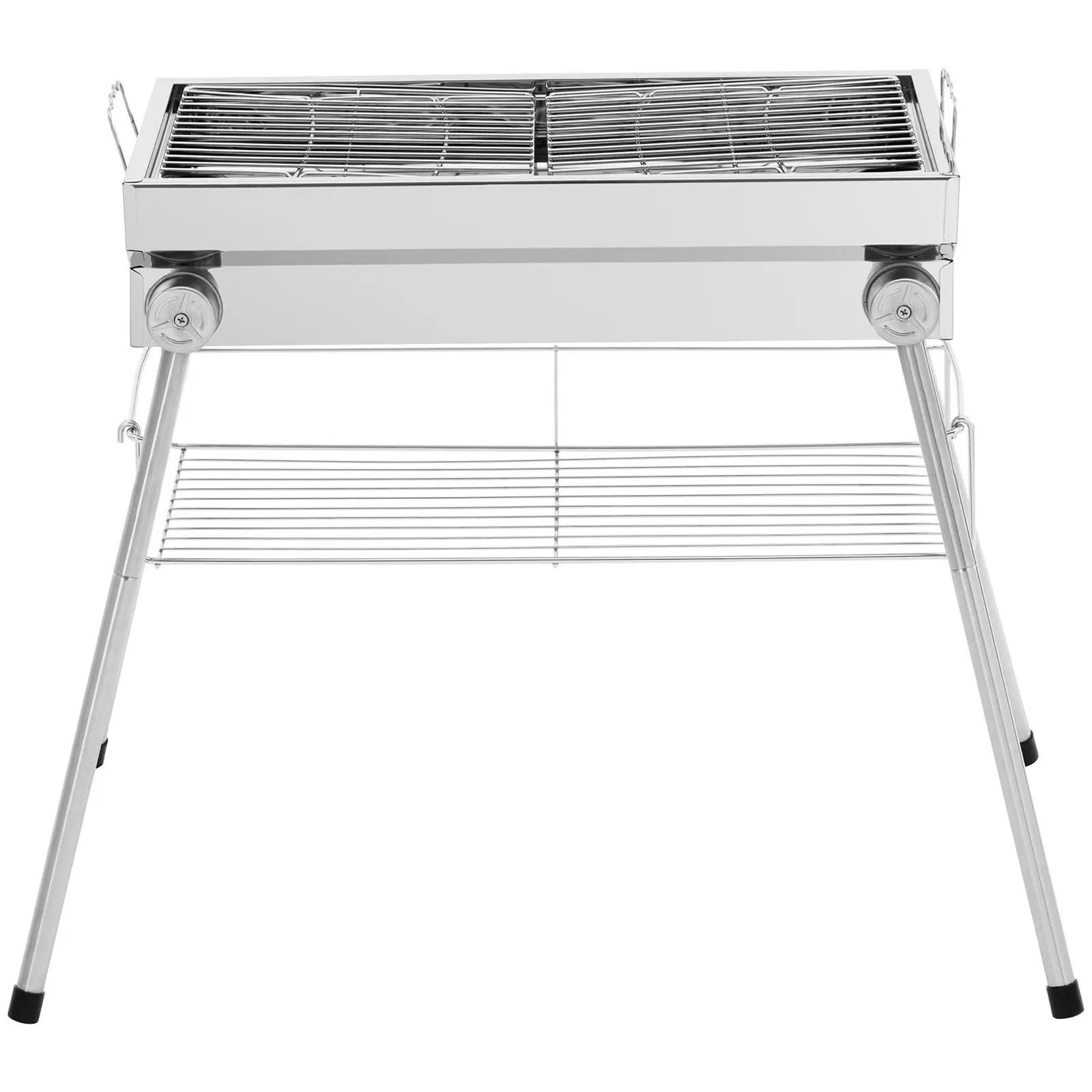Barbecue au charbon de bois - tablette - grille rabattable- 53 x 26 cm - inox / acier - Royal Catering - 4