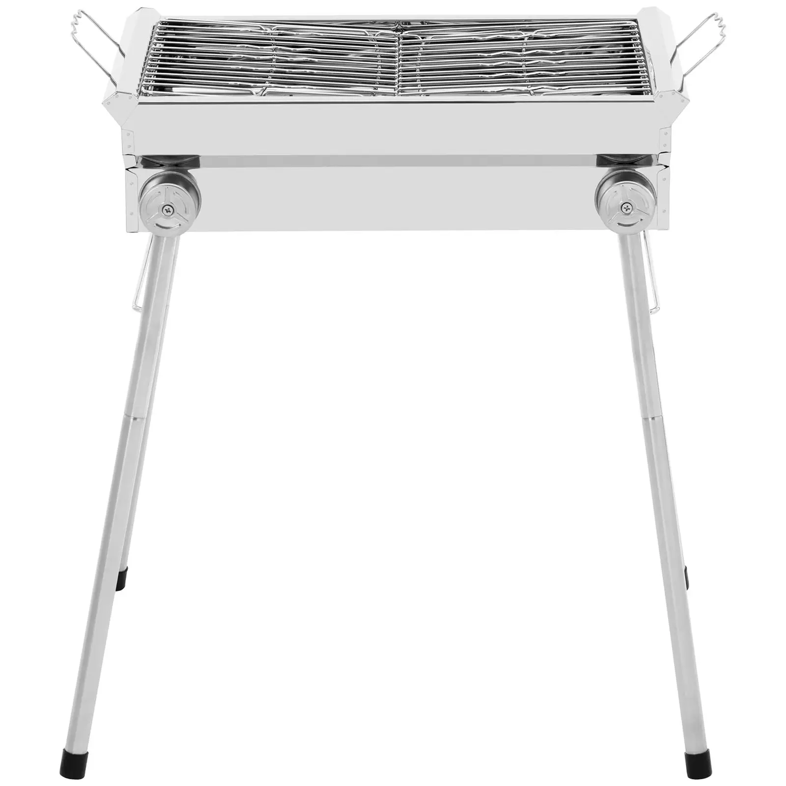 Barbecue au charbon de bois avec tablette et grille rabattable - 43 x 25 cm - Inox, acier galvanisé - Royal Catering