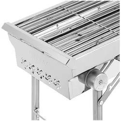 Charcoal grill - with 2 grates - 41 x 25 / 31 x 25 cm - stainless steel / galvanised steel - Royal Catering