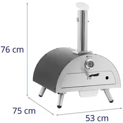 Forno de pizza a lenha - com pedra para pizza - 190°C - Ø33 cm - Royal Catering